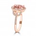 2.74 Ct Oval Shaped Morganite and Diamond Anniversary Band in 14k Rose Gold ( G-H Color SI-2 I1 Clarity) 2.74 Ct Oval Shaped Morganite and Diamond Anniversary Band in 14k Rose Gold ( G-H Color SI-2 I1 Clarity)